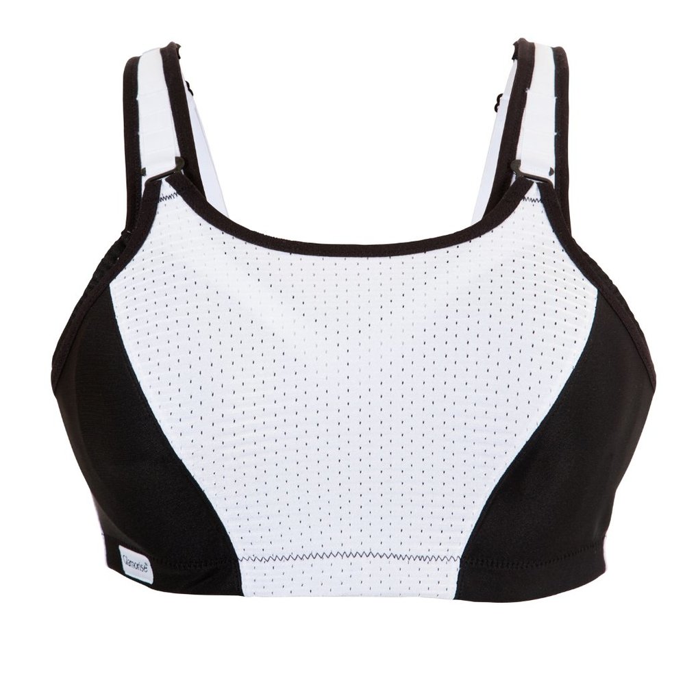 Glamorise SPORT Bra 46C (DOUBLE-LAYER) Wicking (PADDED-STRAPS) WHITE NEW